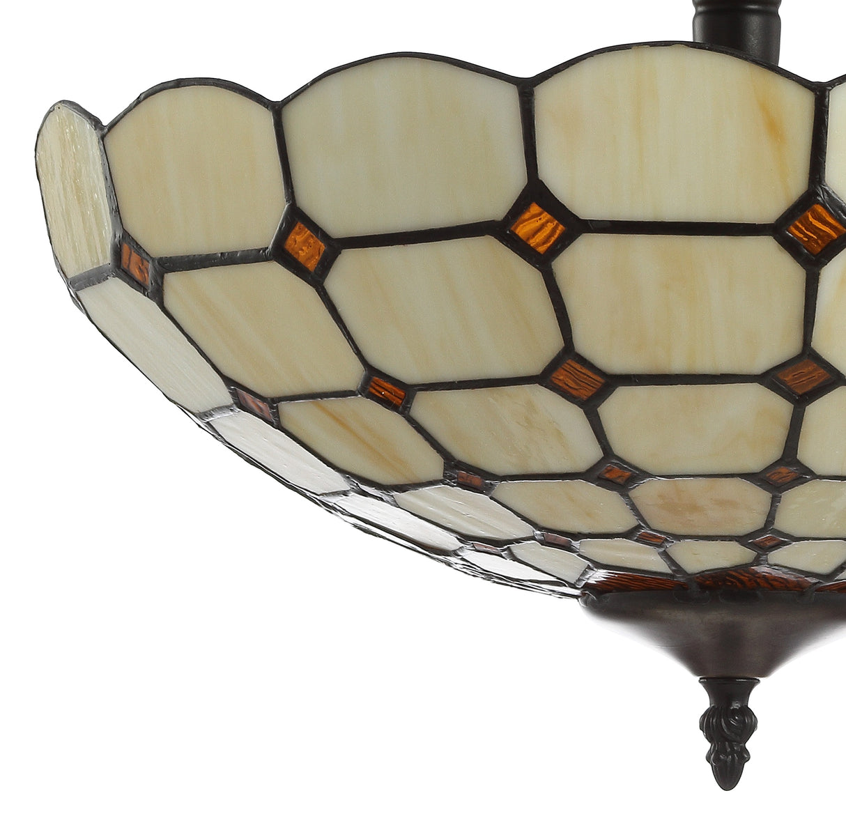 Jennifer Tiffany-Style Glass/Metal LED Semi-Flush Mount