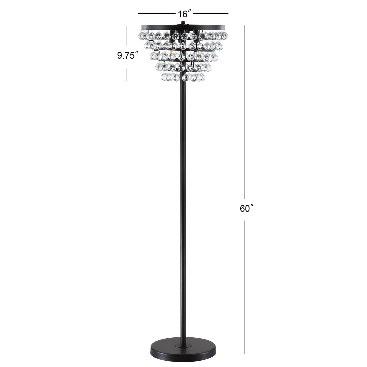 Jemma Crystal/Metal LED Floor Lamp