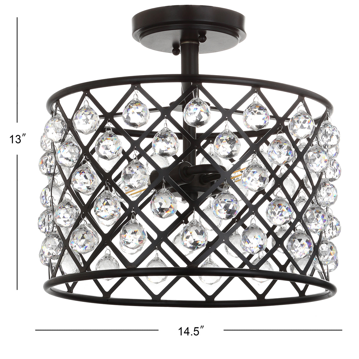Gabrielle Crystal/Metal LED Semi-Flush Mount