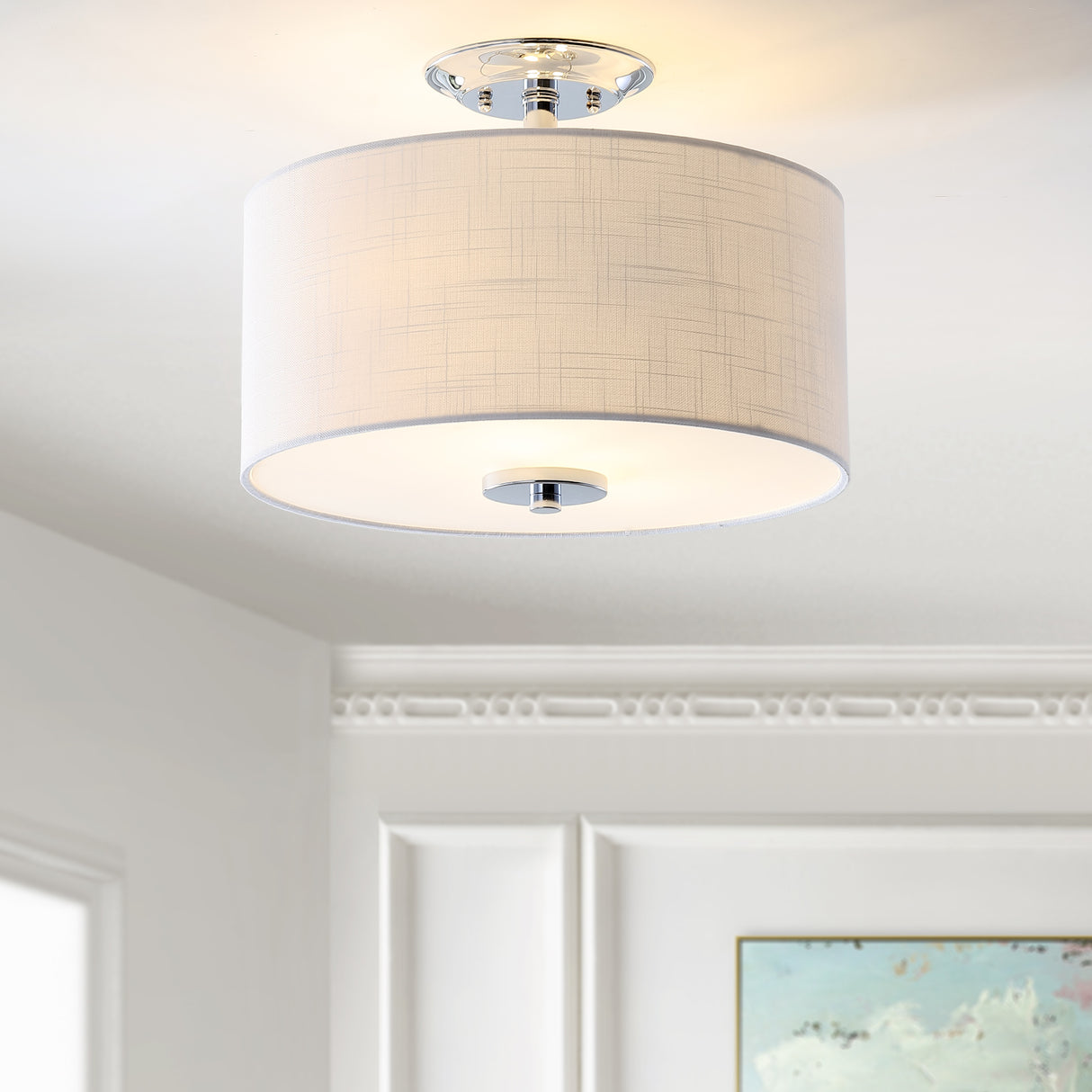 Marc Metal/Linen LED Semi-Flush Mount