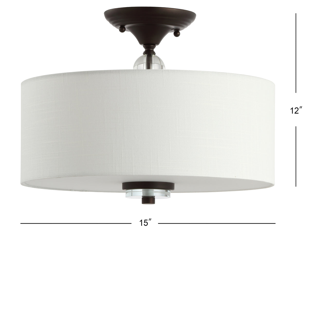 Marc Metal/Crystal LED Semi-Flush Mount