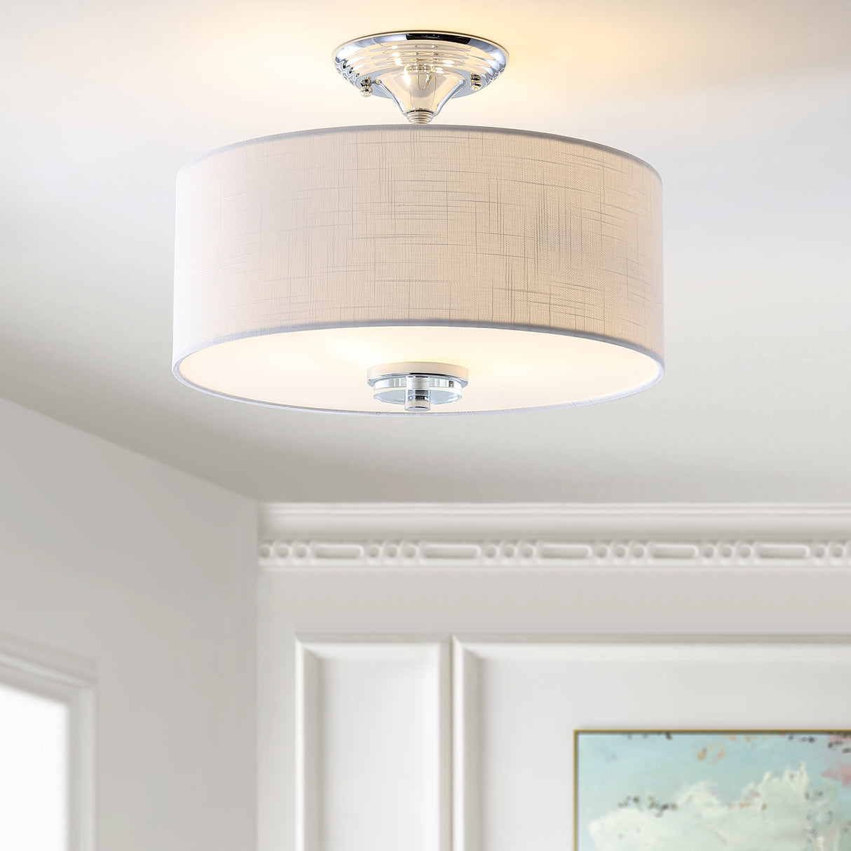 Marc Metal/Crystal LED Semi-Flush Mount