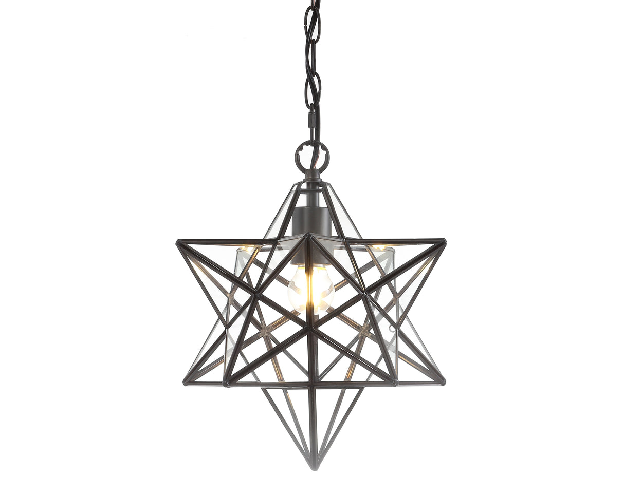 Stella-Moravian-Star-Metal/Clear-Glass-LED-Pendant-Pendants