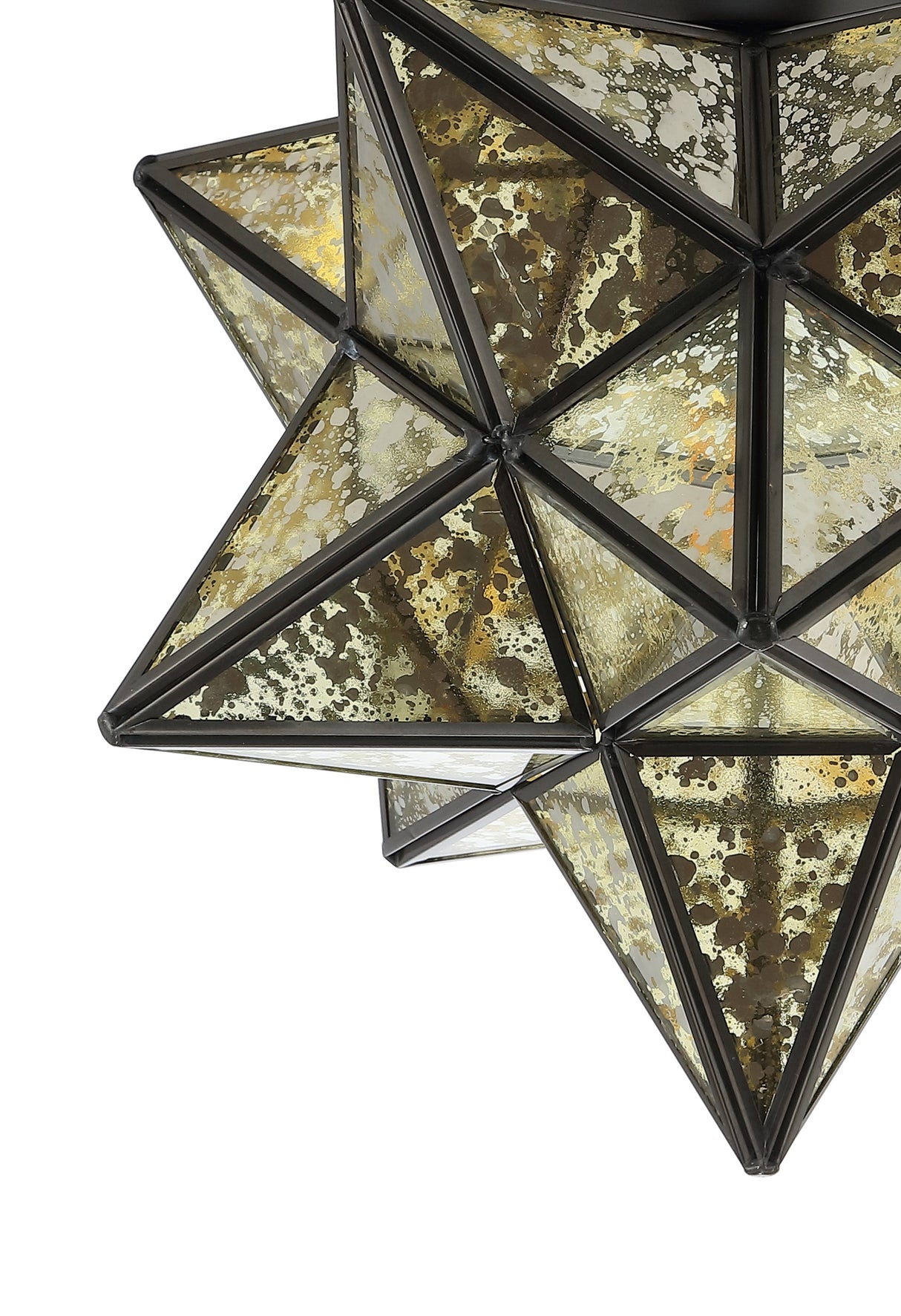 Stella Moravian Star Metal/Mercury Glass LED Flush Mount