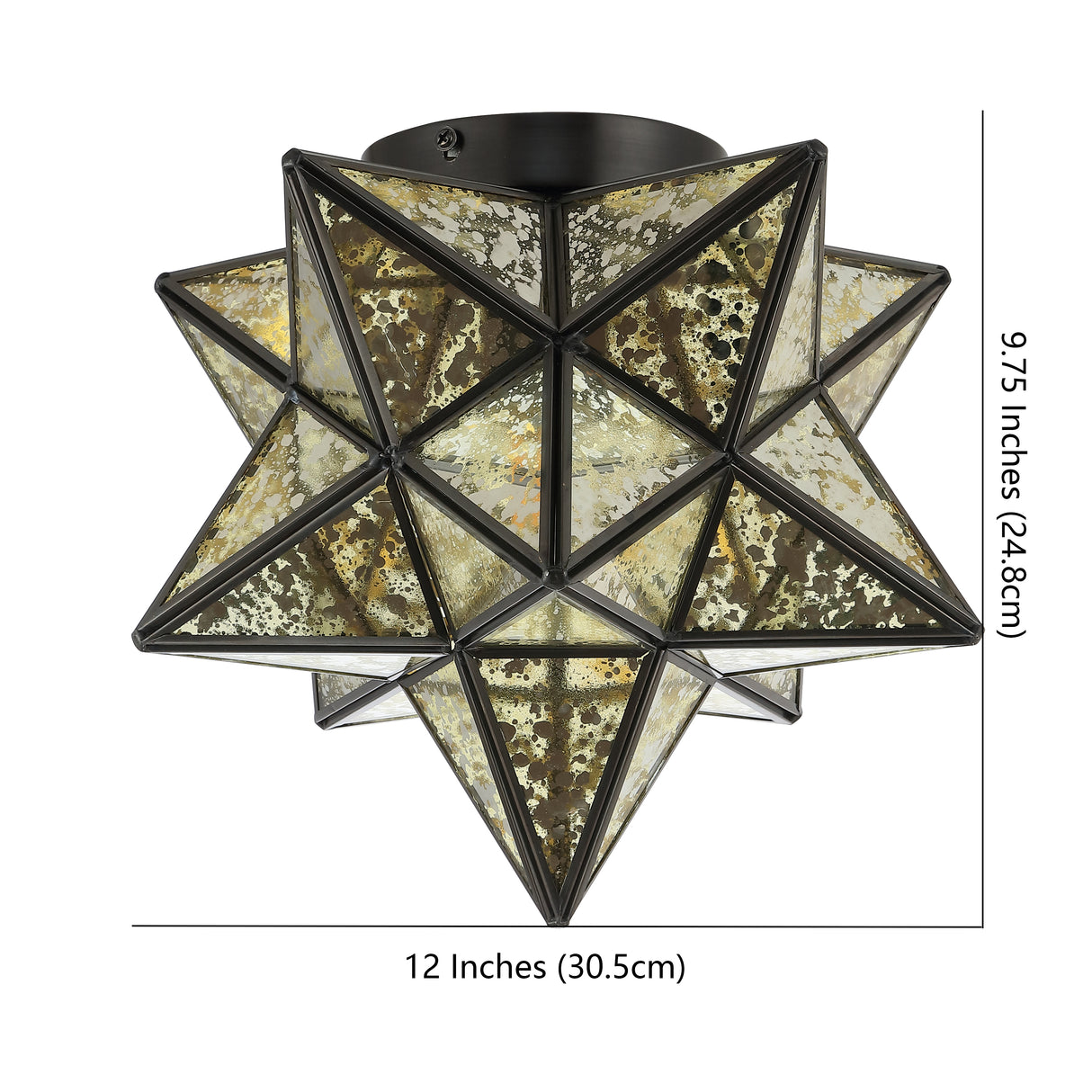 Stella Moravian Star Metal/Mercury Glass LED Flush Mount