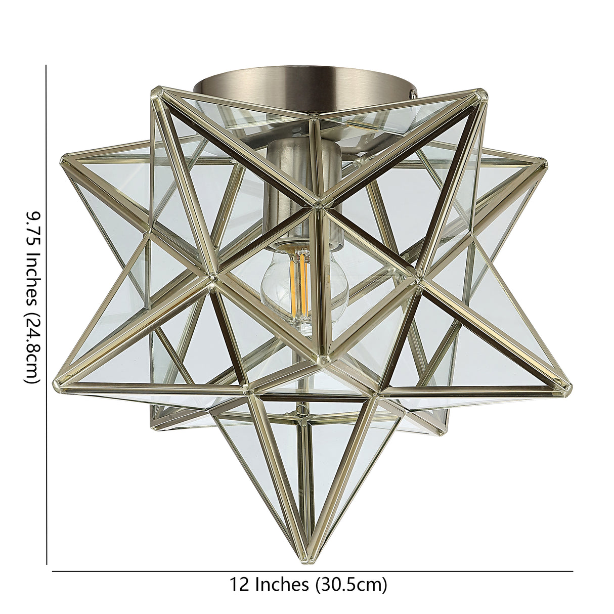 Stella Moravian Star Metal/Glass LED Flush Mount