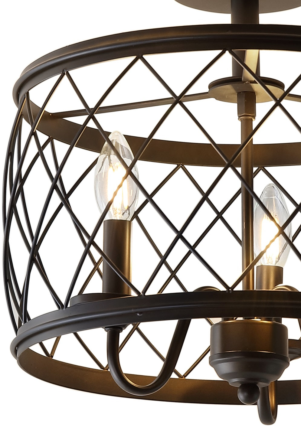 Eleanor 3-Light Metal LED Semi Flush Mount Ceiling Light