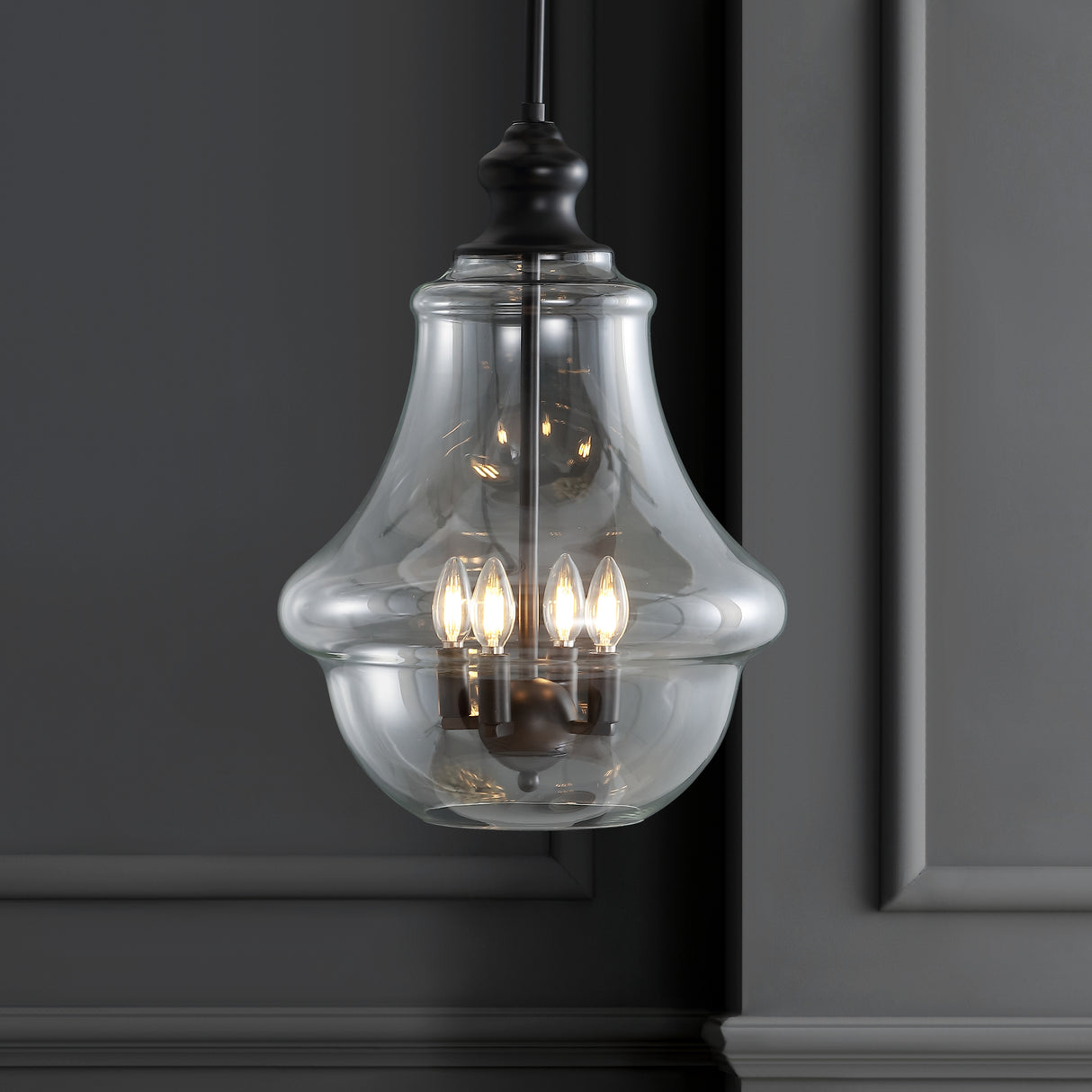 Adam Adjustable Metal/Glass LED Pendant