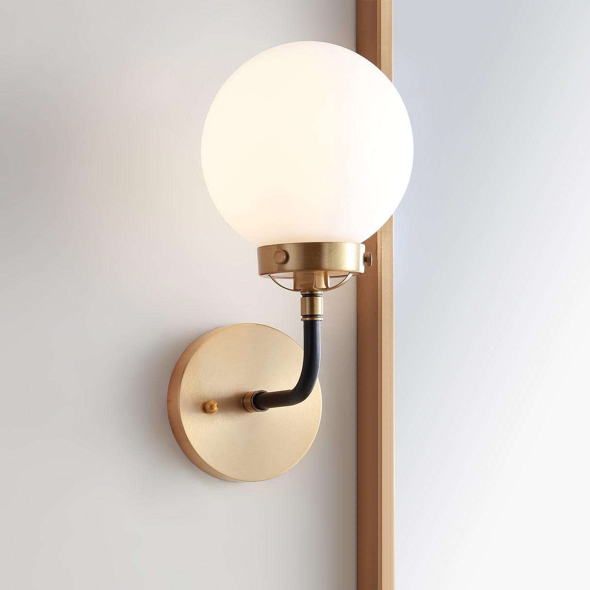 Caleb 1-Light Contemporary Transitional Iron/Glass LED Vanity Light