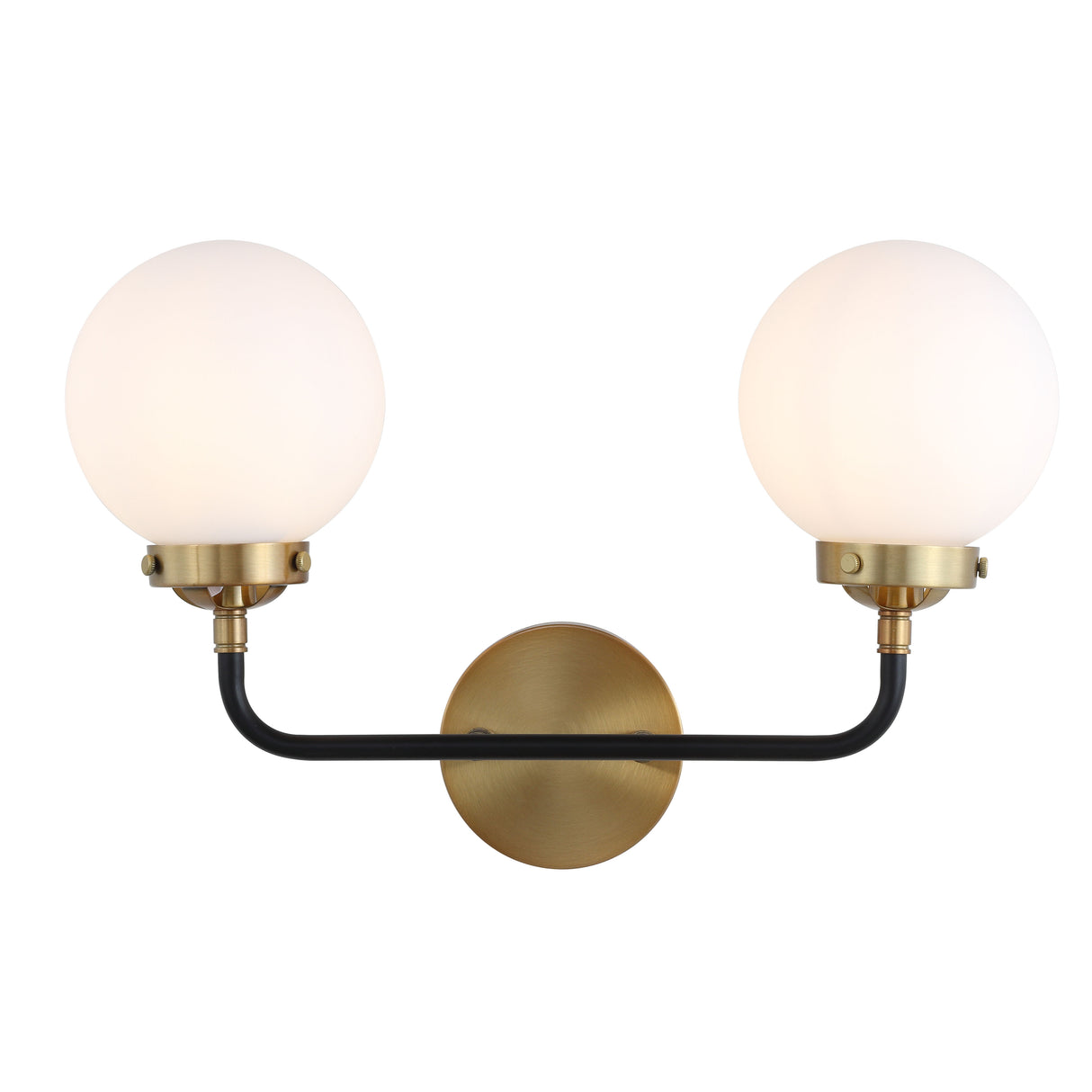 Caleb 2-Light Contemporary Transitional Iron/Glass LED Vanity Light
