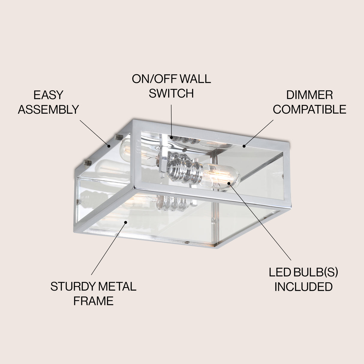 Grayson Metal/Glass LED Flush Mount