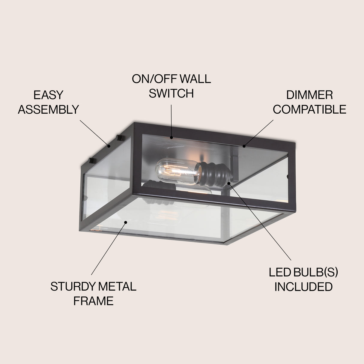 Grayson Metal/Glass LED Flush Mount