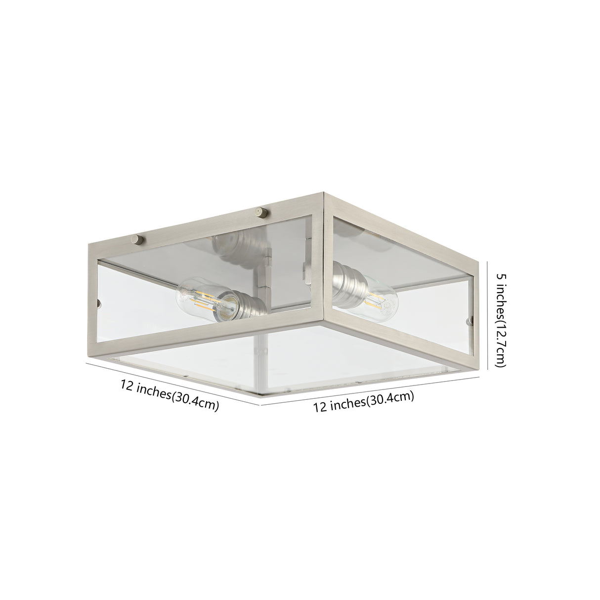 Grayson 2-Light Bohemian Farmhouse Iron/Glass LED Flush Mount
