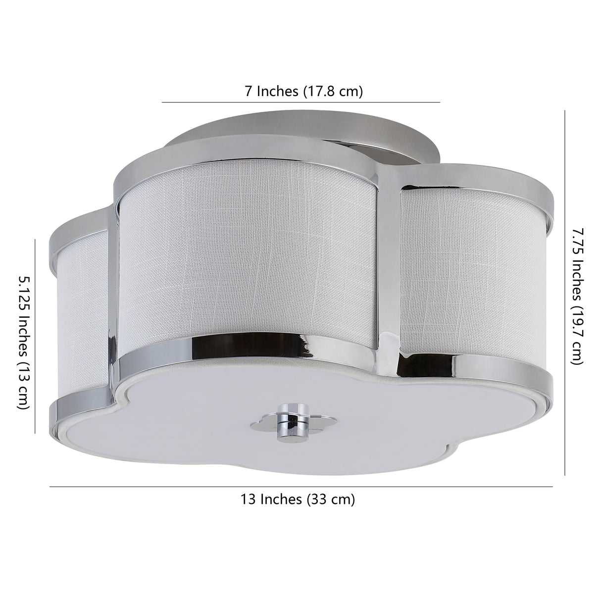 Quatrefoil Scalloped Shade Metal Classic Glam LED Flush Mount