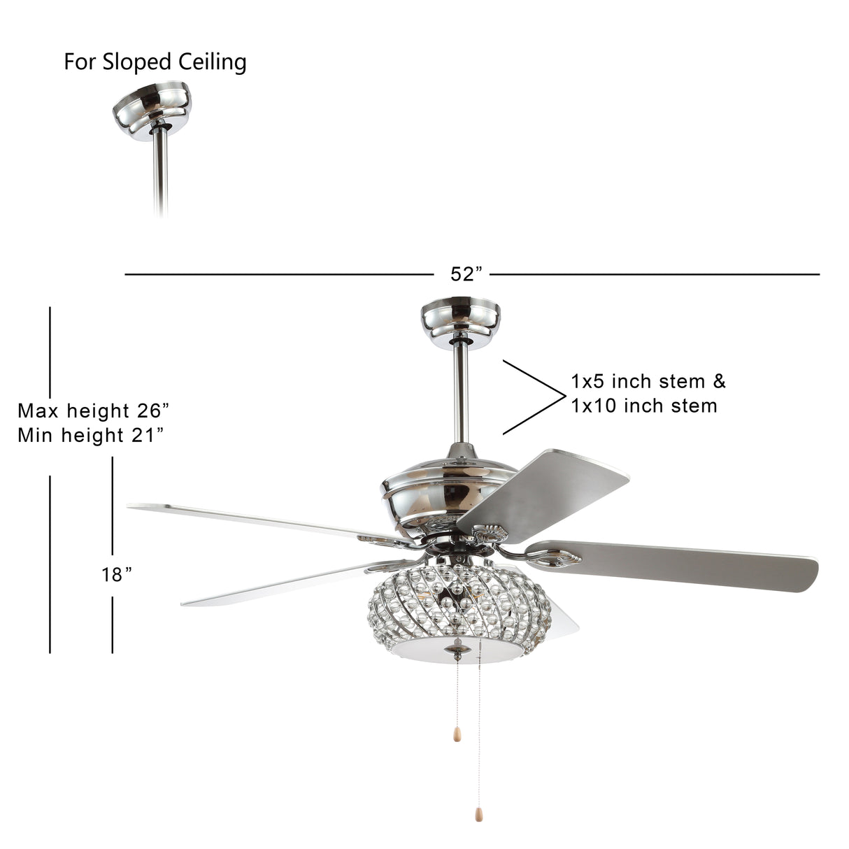 Crista 3-Light Metal/Wood LED Ceiling Fan