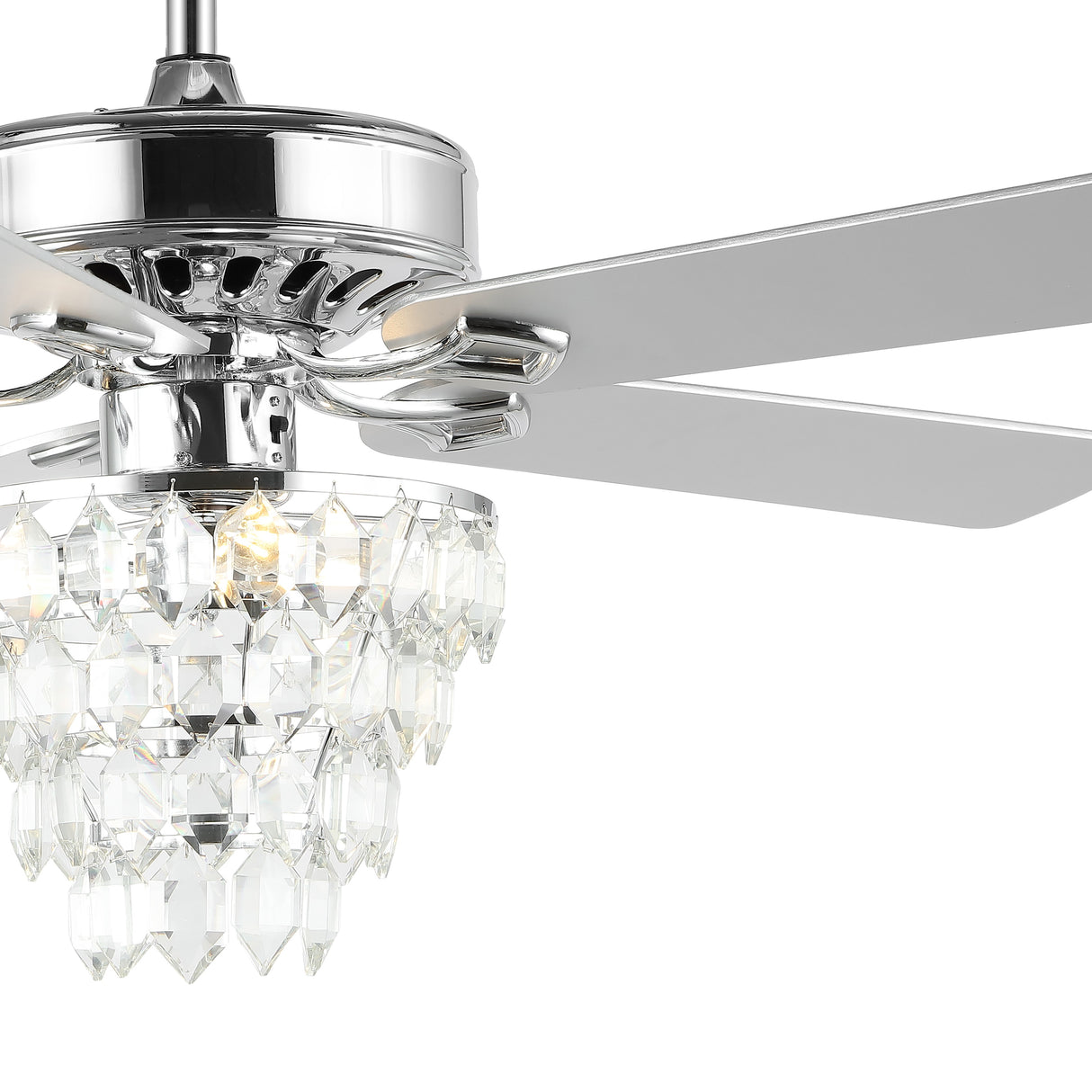 Mindy 3-Light Glam Modern Crystal Shade LED Ceiling Fan With Remote