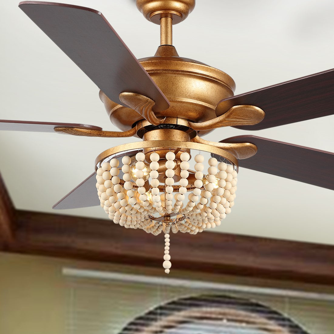 Erin-3-Light-Rustic-Farmhouse-Iron/Wood-Bead-Mobile-App/Remote-Controlled-LED-Ceiling-Fan-Ceiling-Fans