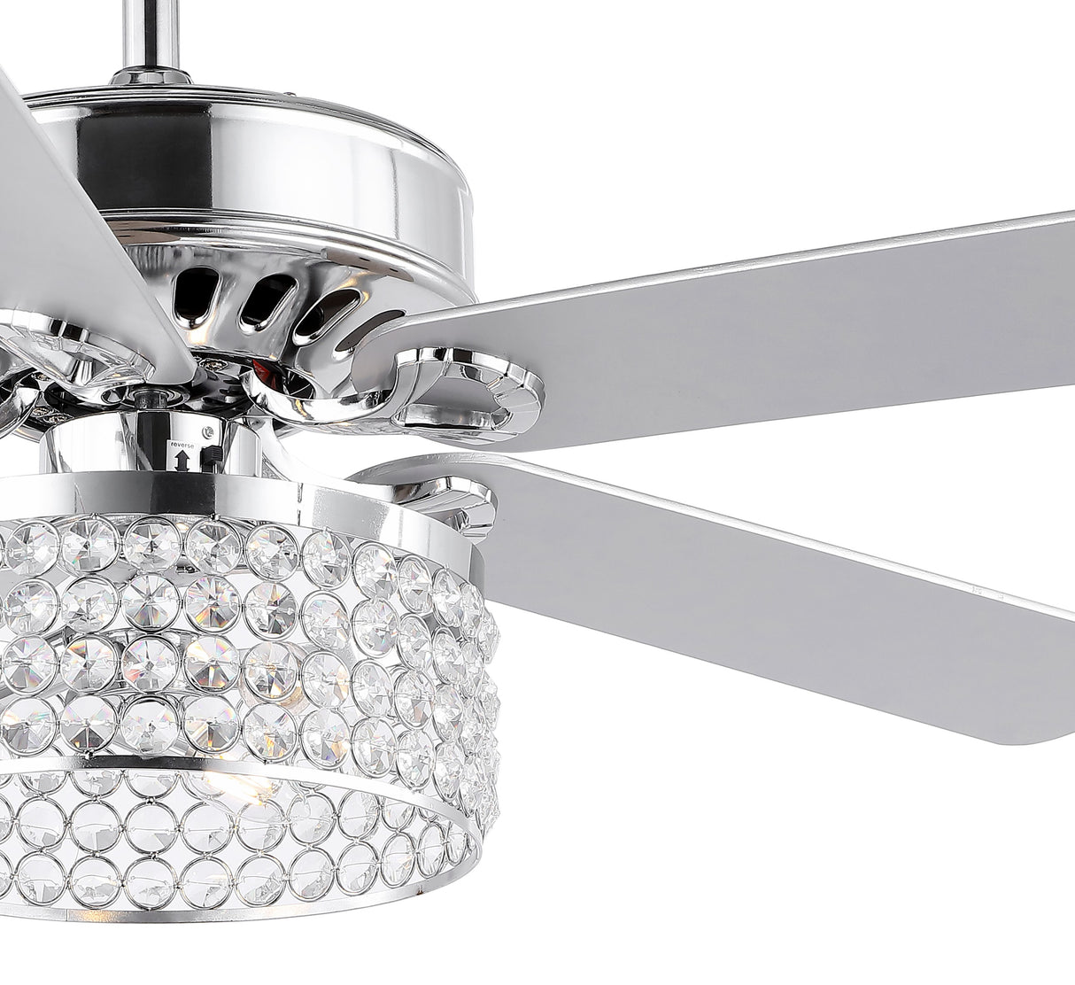 Kristie 3-Light Crystal/Metal Modern Glam Drum LED Ceiling Fan With Remote