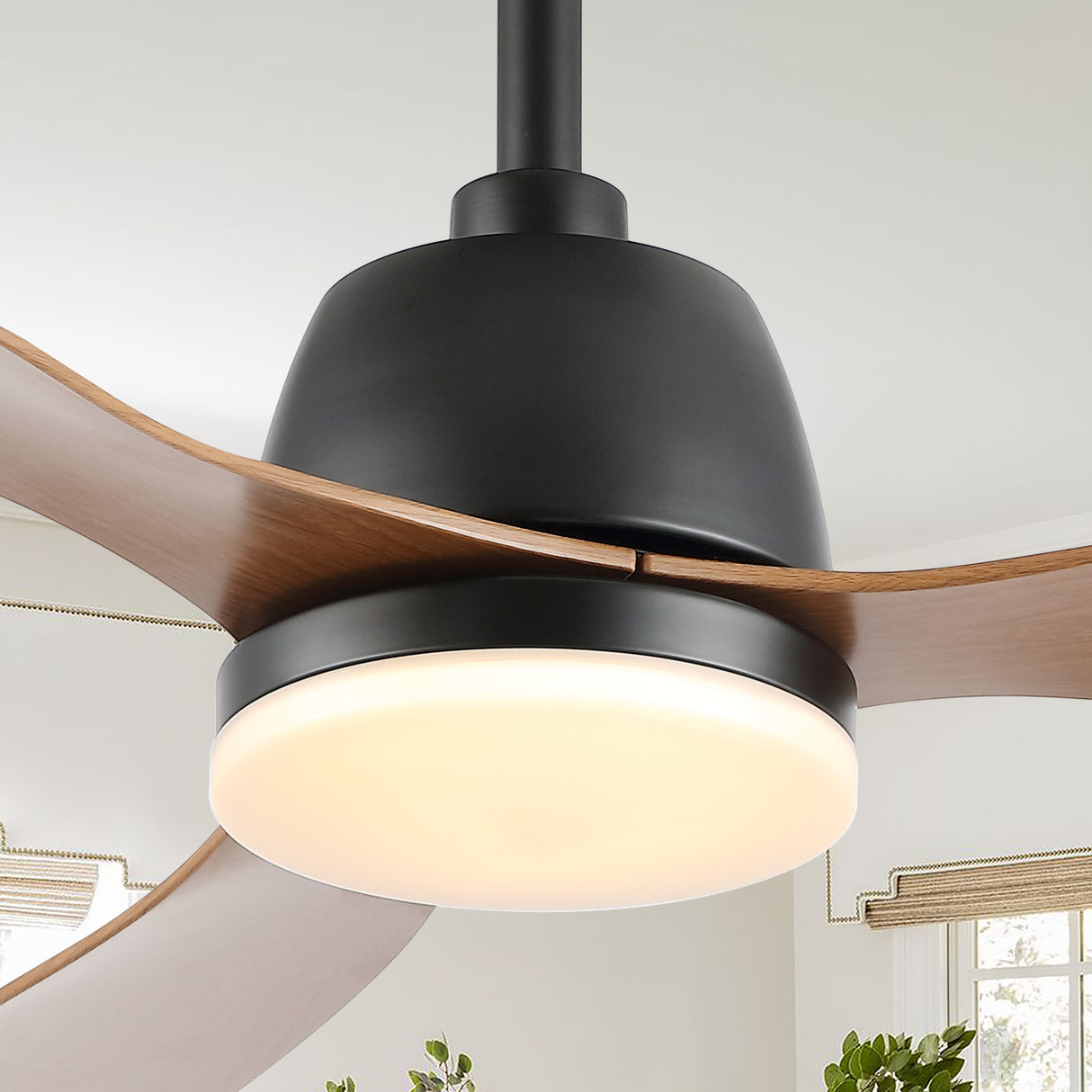 Audie 1-Light Classic Industrial Iron/Plastic Mobile-App/Remote-Controlled 6-Speed Propeller Integrated LED Ceiling Fan