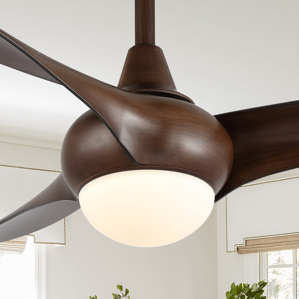 Aviator 1-Light Coastal Vintage Iron/Plastic Mobile-App/Remote-Controlled 6-Speed Retro Swirl Integrated LED Ceiling Fan