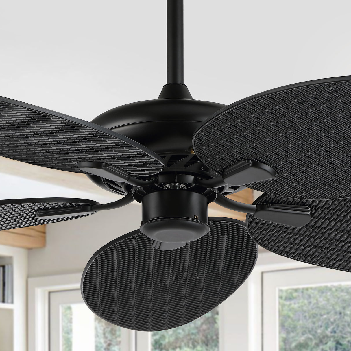 Raffles-Bohemian-Industrial-Iron/Plastic-Mobile-App/Remote-Controlled-6-Speed-Palm-Blade-Ceiling-Fan-Ceiling-Fans