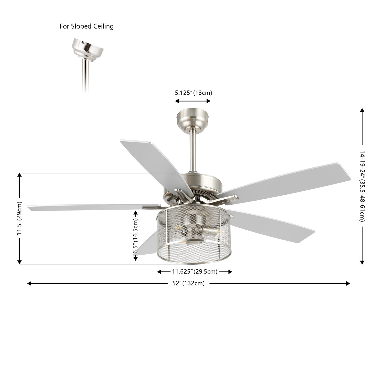 Max 3-Light Farmhouse Industrial Iron/Wood Mobile-App/Remote-Controlled LED Ceiling Fan