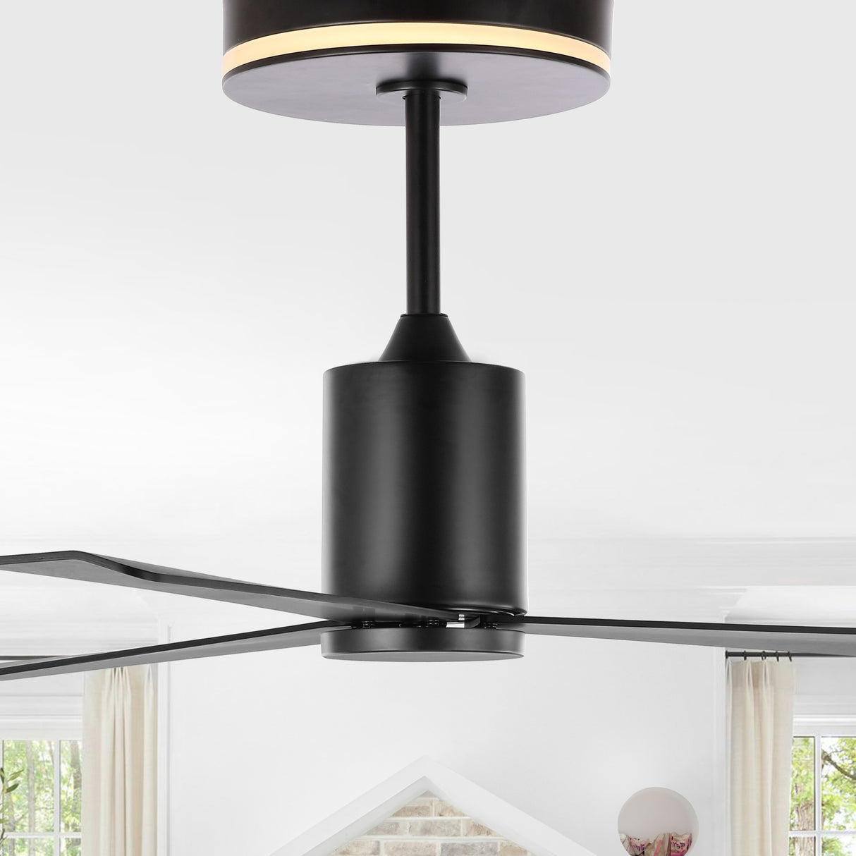 Levi 1-Light Contemporary Minimalist 6-Speed Iron Height Adjustable Integrated LED Ceiling Fan with Remote