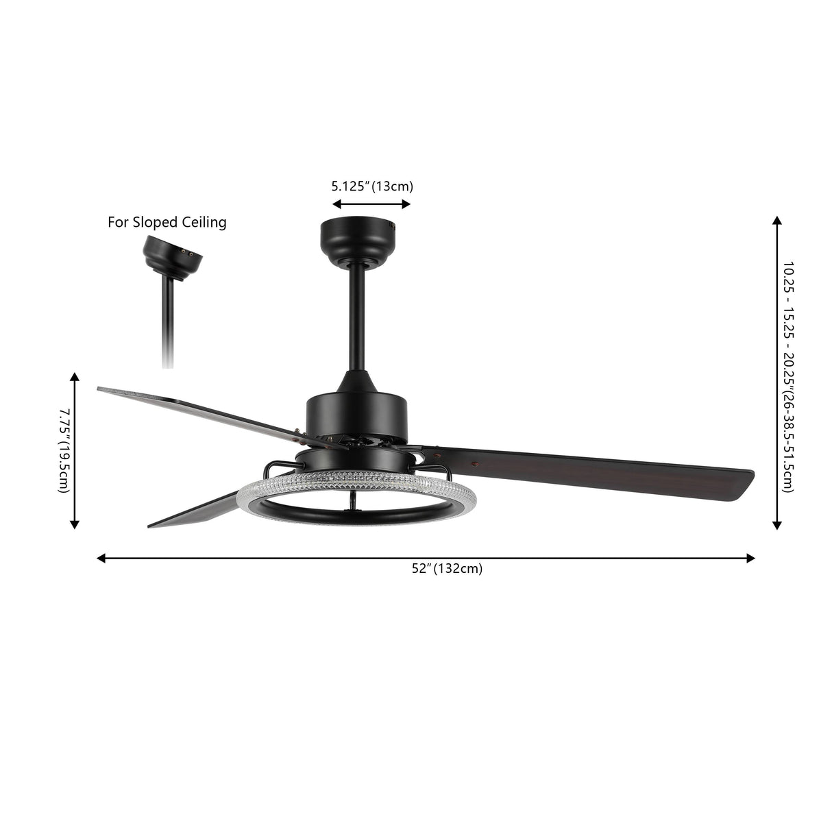 Remy 1-Light Modern Industrial Iron/Acrylic/Wood Remote-Controlled 6-Speed Integrated LED Ceiling Fan