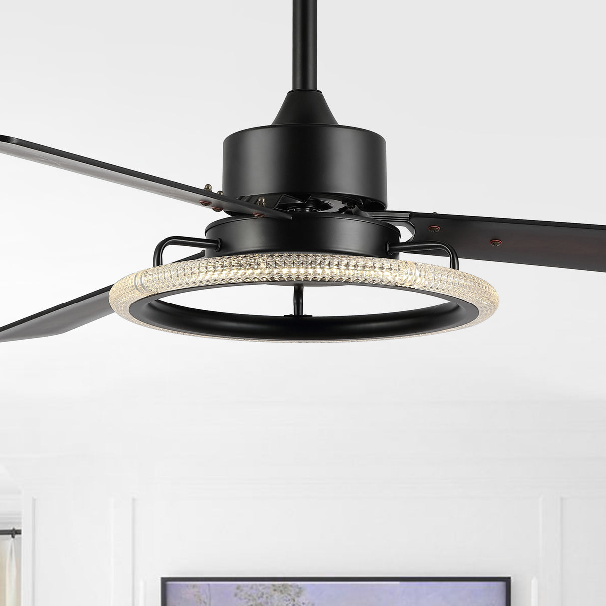 Remy-1-Light-Modern-Industrial-Iron/Acrylic/Wood-Remote-Controlled-6-Speed-Integrated-LED-Ceiling-Fan-Ceiling-Fans