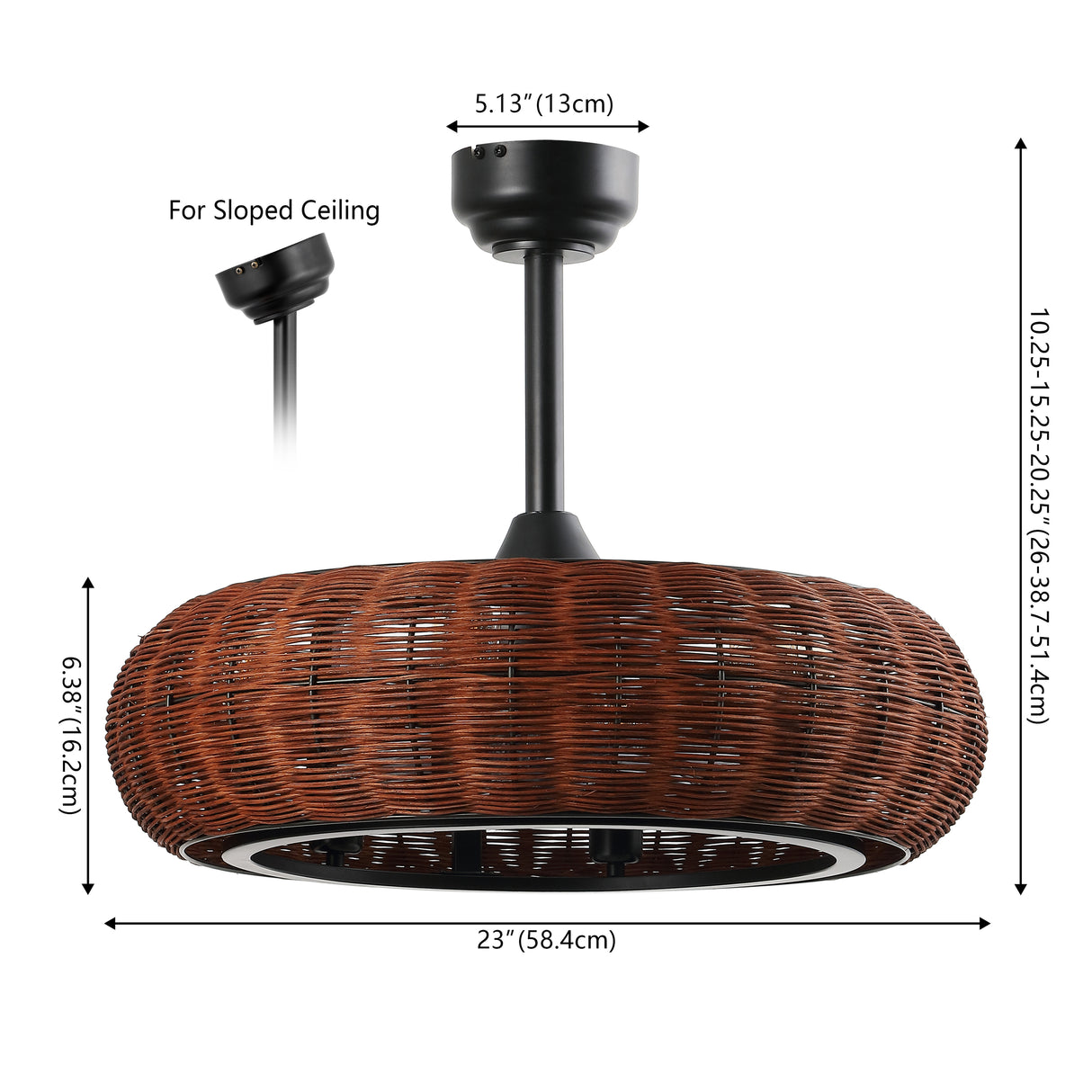 Cassidy 6-Light LED Metal Rattan Ceiling Fan with Remote