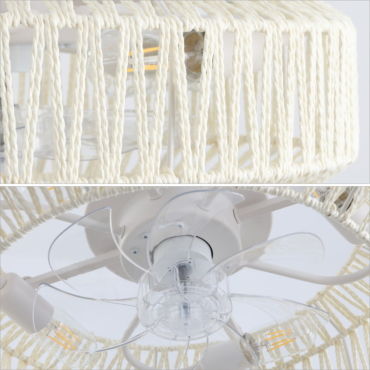 Rowan 4-Light Concealed-Blade Bohemian Ceiling Fan