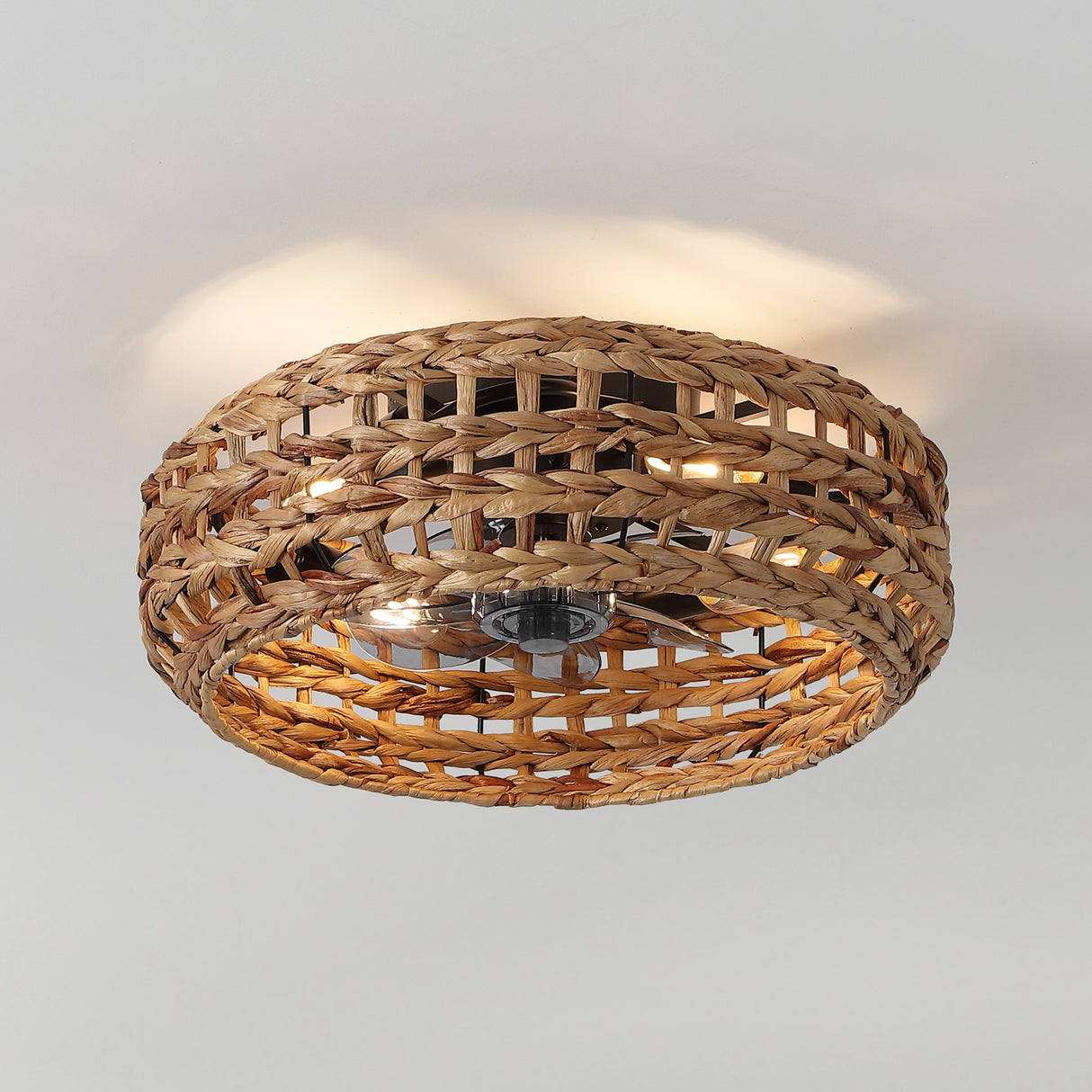 Archer-4-Light-Coastal-LED-Ceiling-Fan,-Metal/Seagrass,-App/Remote,-Lantern-Design-Ceiling-Fans