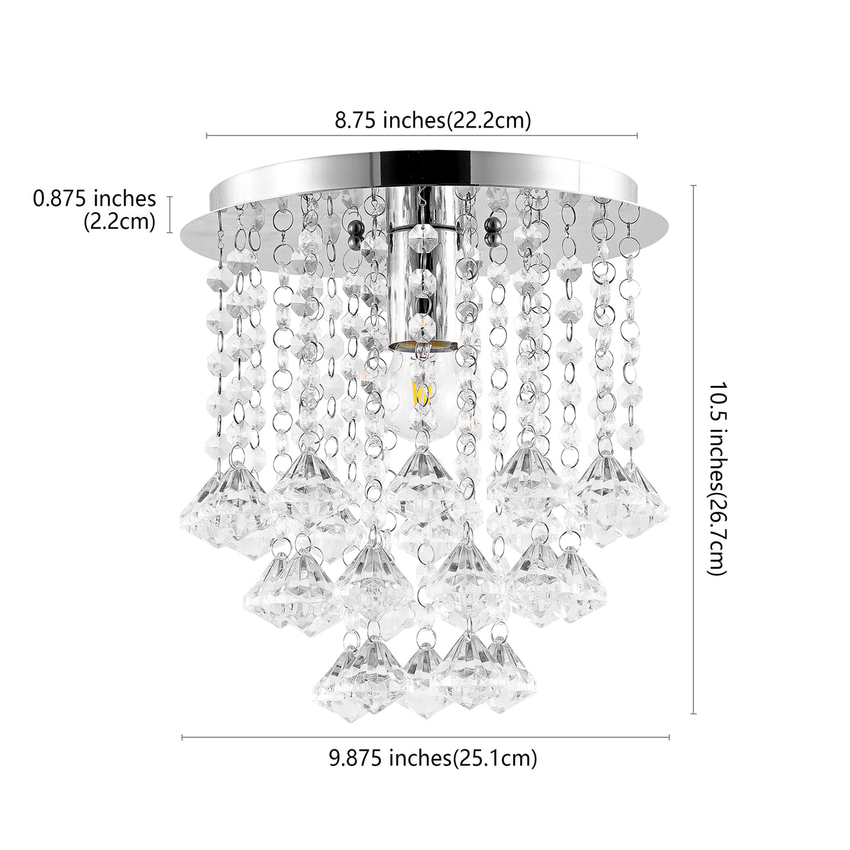 Lillibet 1-Light Traditional Transitional Iron LED Semi Flush Mount