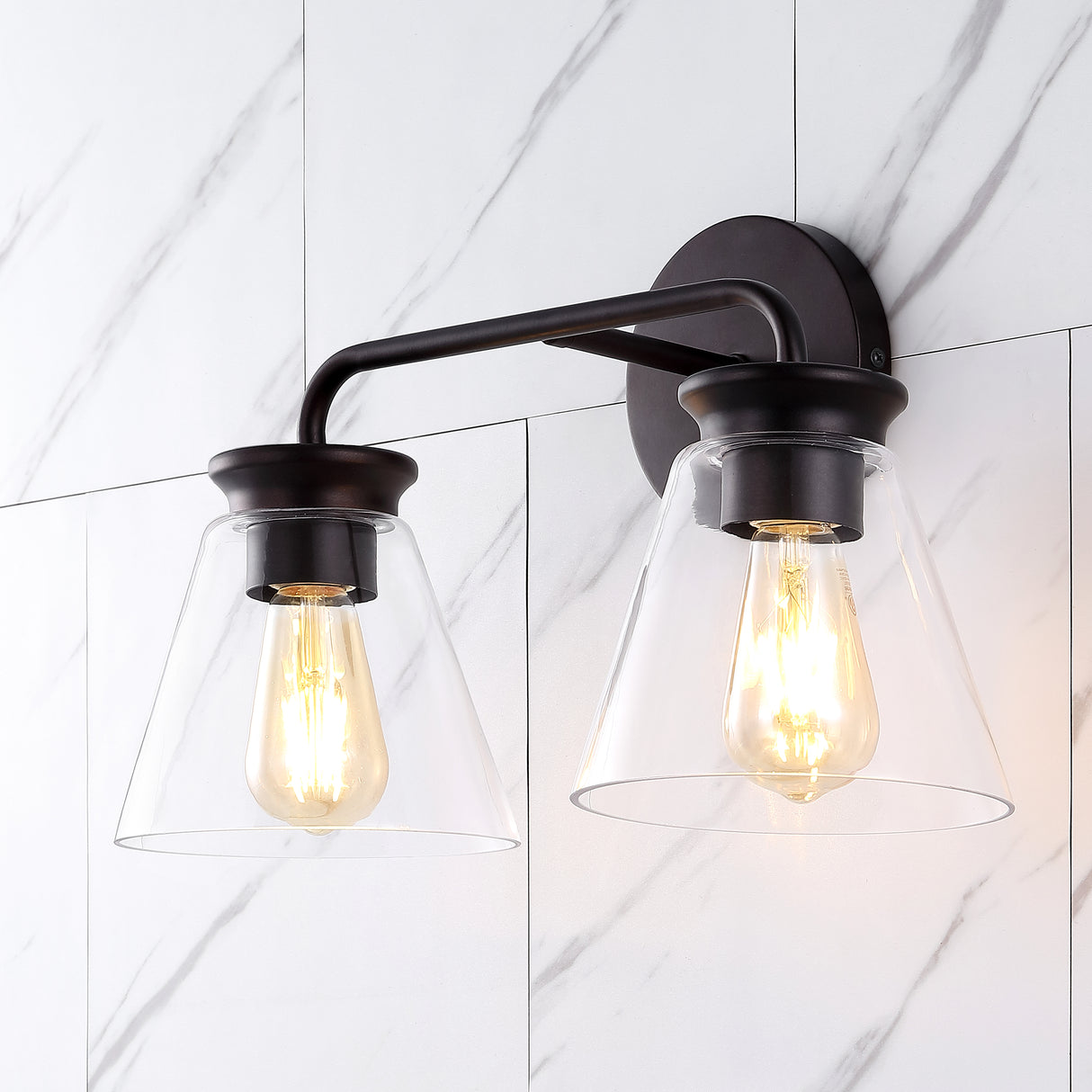 Kondo 2-Light Modern Farmhouse Iron LED Vanity