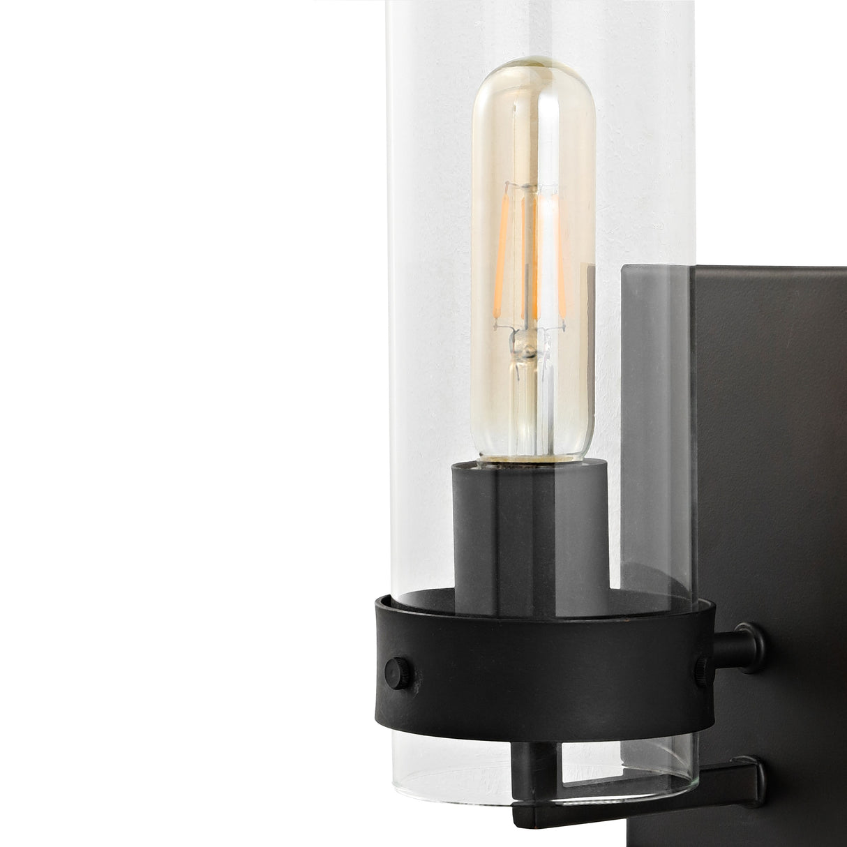 Harper 1-Light Modern Farmhouse Iron/Glass LED Sconce