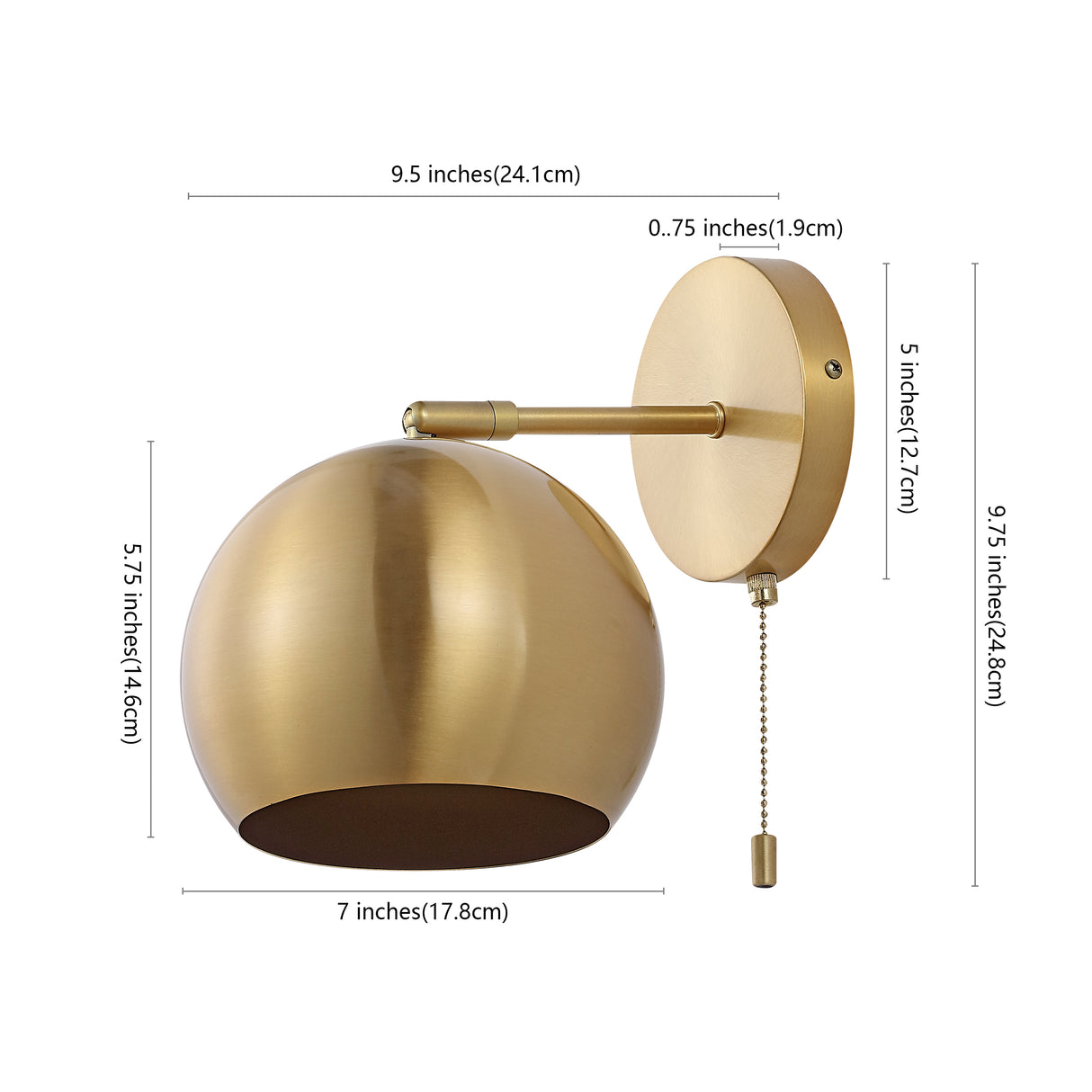 Tierra 1-Light Modern Midcentury Iron LED Sconce with Pull-Chain Switch