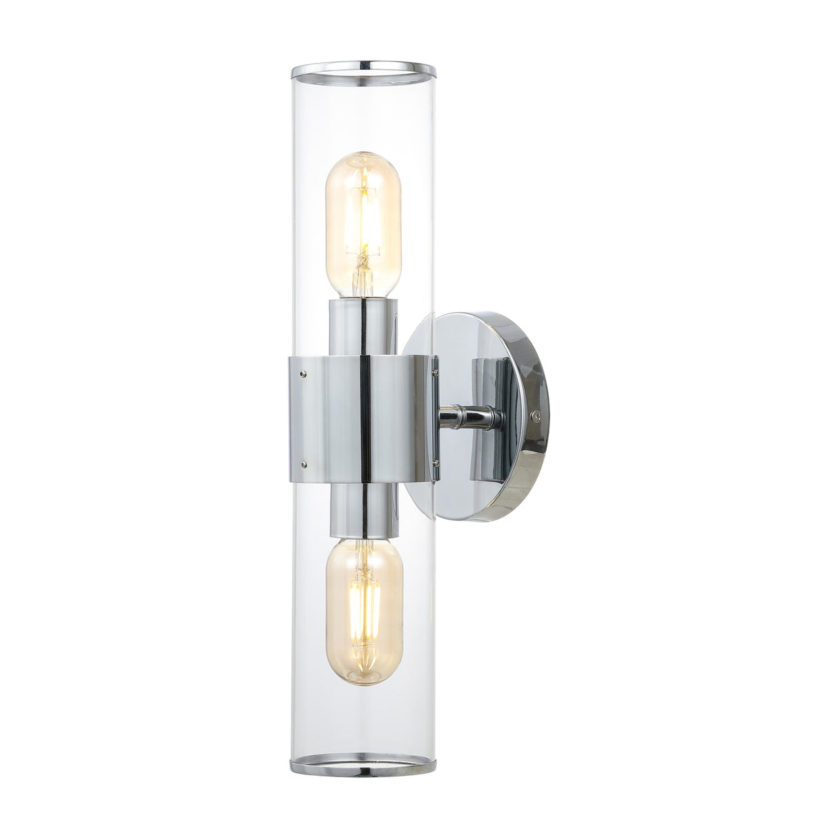 Quinn 2-Light Mid-Century Modern Iron/Acrylic LED Sconce