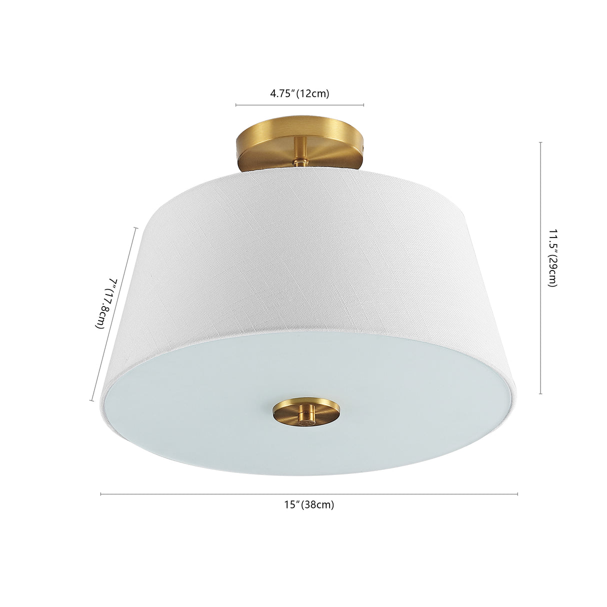 Isabella 3-Light Modern Midcentury Iron LED Semi Flush Mount