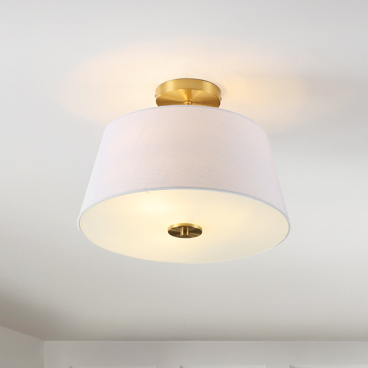 Isabella 3-Light Modern Midcentury Iron LED Semi Flush Mount