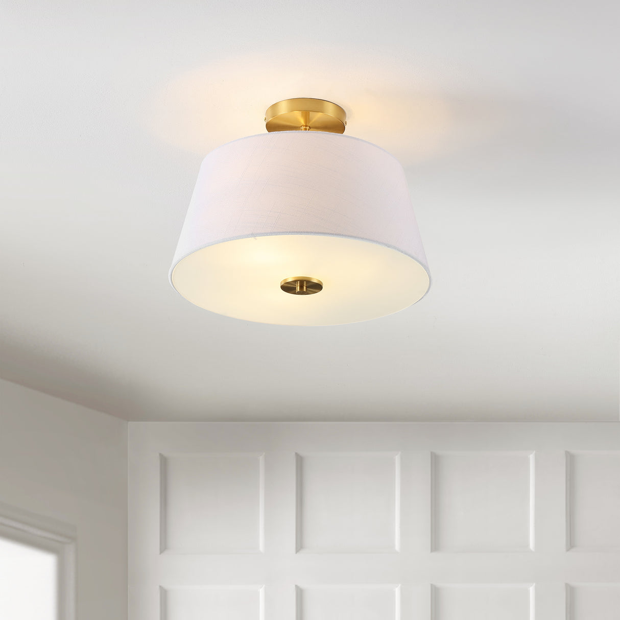 Isabella 3-Light Modern Midcentury Iron LED Semi Flush Mount