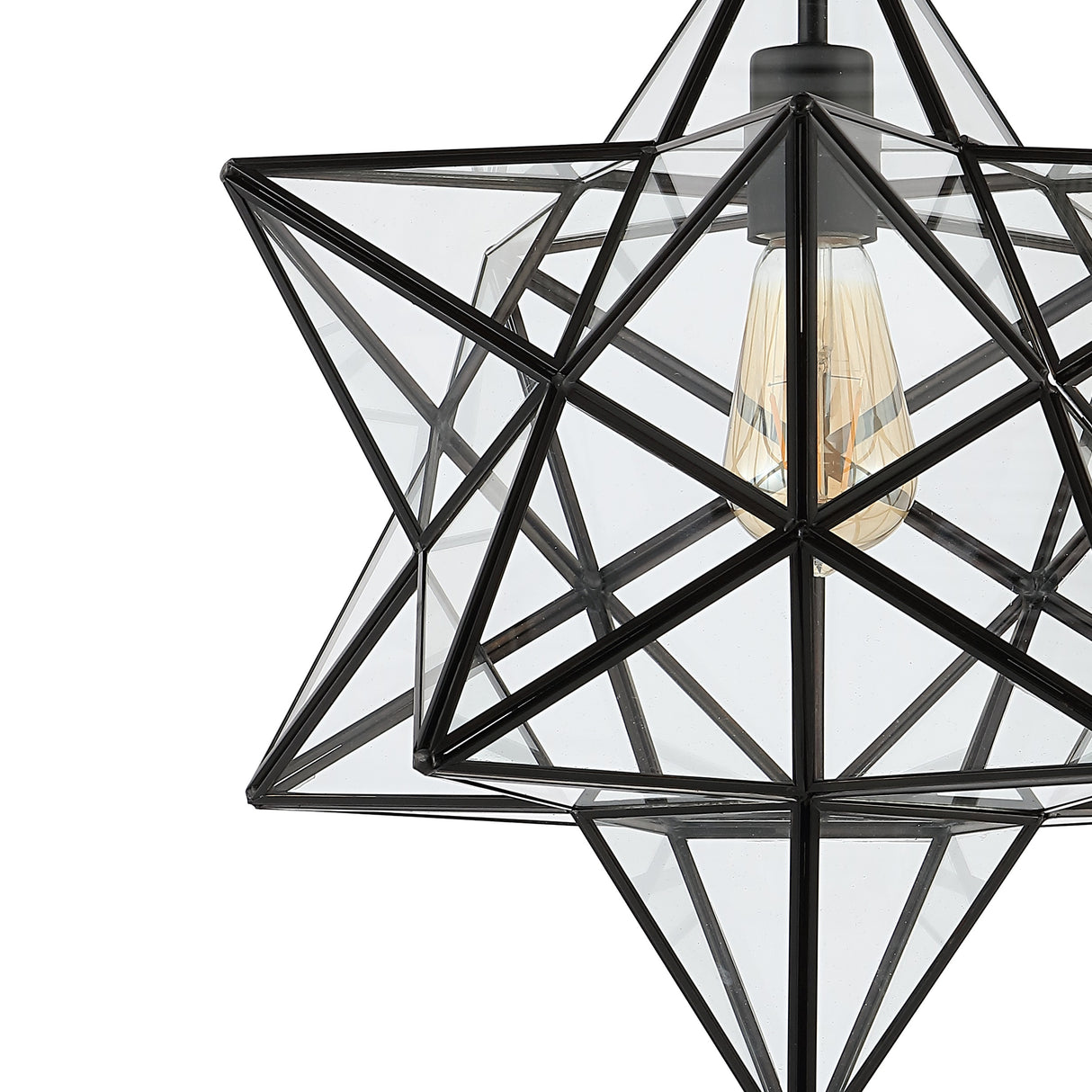 Ava 1-Light Farmhouse Bohemian Iron/Glass LED Semi Flush Mount
