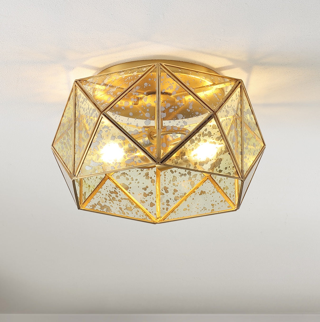 Violet-2-Light-Industrial-Vintage-Iron/Glass-LED-Flush-Mount-Flush-Mounts