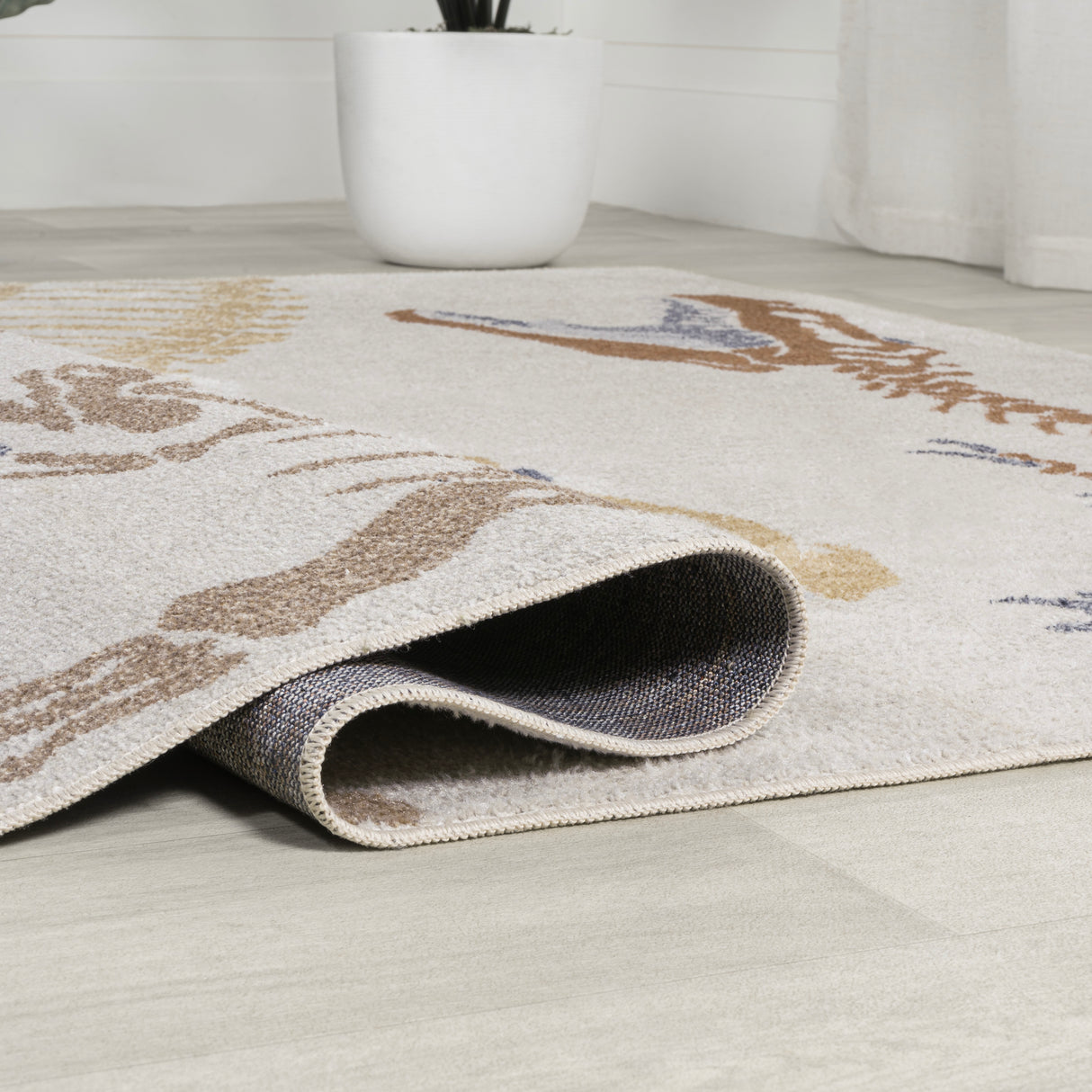 Kingdarr T-Rex Modern Kids Machine-Washable Runner Rug