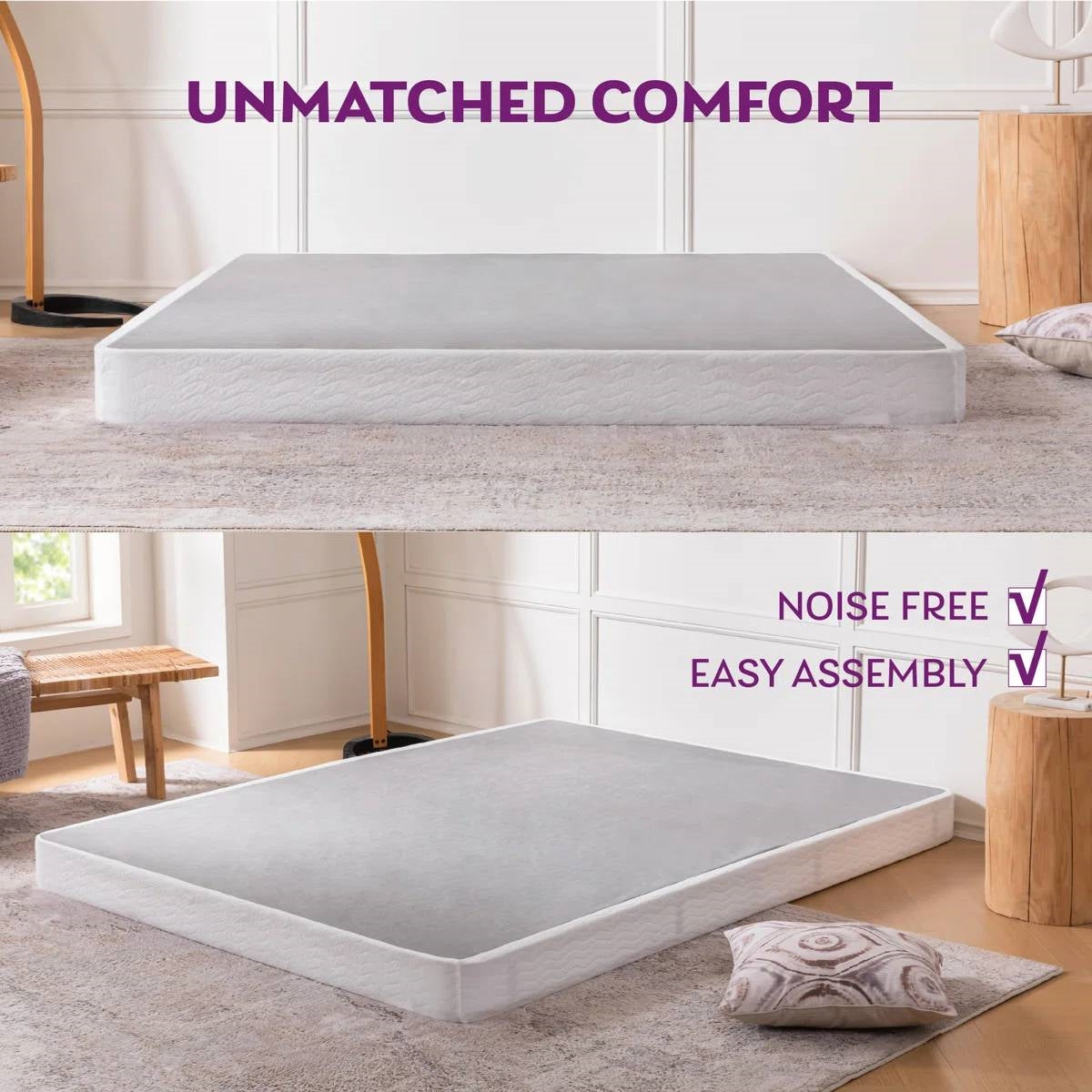King size 5-inch Low Profile Metal Box Spring Mattress Foundation with Cover