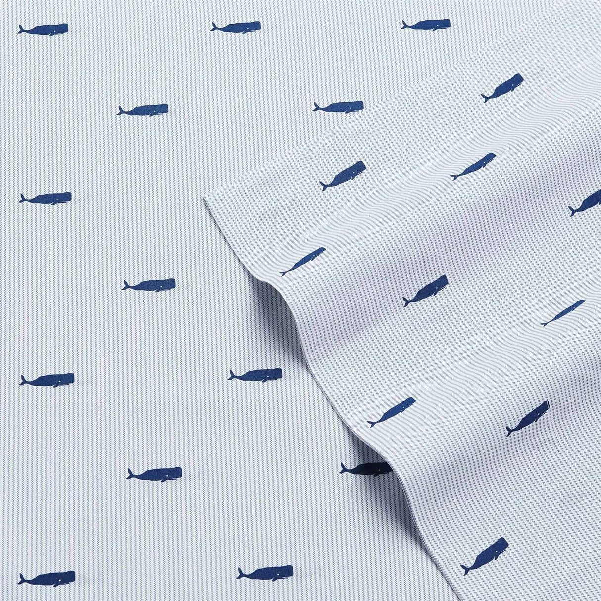 King size Coastal Beach 100-Percent Cotton Navy Blue White Stripe Sheet Set