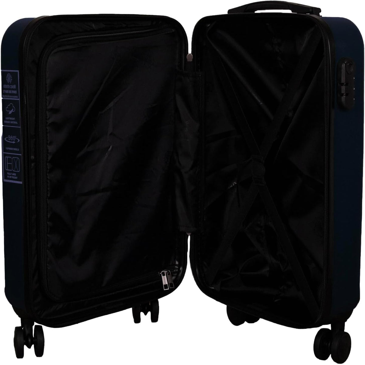 ROBERTO CAVALLI 3-Piece Hard Shell Spinner Luggage Set – Luxury Carry-On & Checked Suitcases