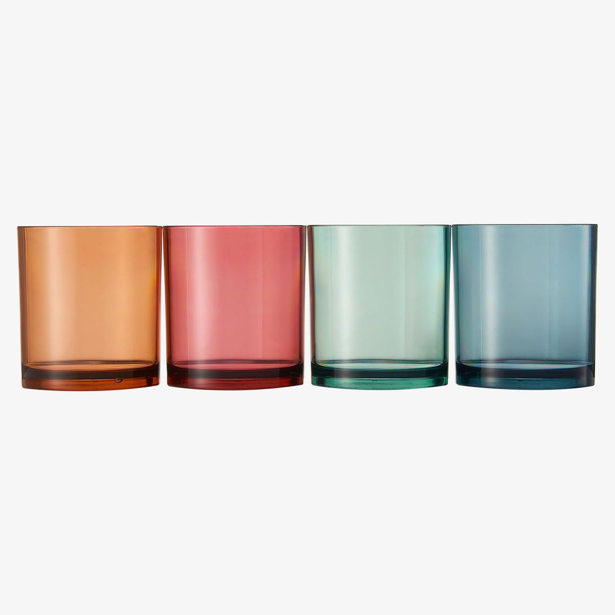 Eze Acrylic Lowball Whiskey Glassware, Set of 4