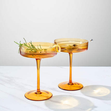 Como-Champagne-Coupe-Cocktail-Glassware,-Set-of-2-Champagne-Glasses