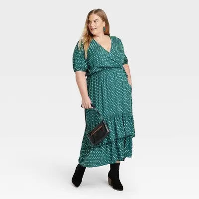 Knox Rose Women's Short Sleeve Tiered Casual Midi Dress Side Tie