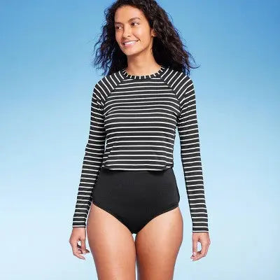Kona Sol Women's Cropped Crewneck Long Sleeve Rash Guard UPF 50+ Shirt